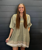 Maeve Green Dress-Short Dresses-Podos Boutique, a Women's Fashion Boutique Located in Calera, AL