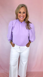 Lilly Mock Neck Top-Long Sleeves-Podos Boutique, a Women's Fashion Boutique Located in Calera, AL