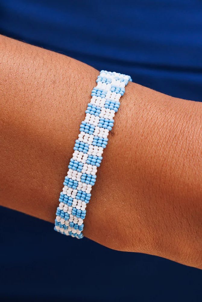 PV Woven Checkered Seed Bead Bracelet-Bracelets-Podos Boutique, a Women's Fashion Boutique Located in Calera, AL