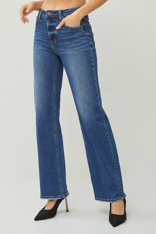 High Rise Straight Jean-Jeans-Podos Boutique, a Women's Fashion Boutique Located in Calera, AL