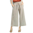 Linen Striped Wide Leg Pants-Pants-Podos Boutique, a Women's Fashion Boutique Located in Calera, AL