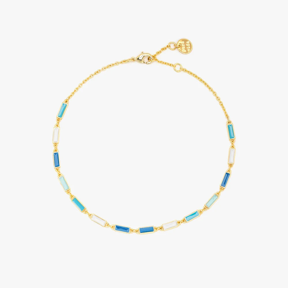 PV Enamel Bar Chain Anklet-Anklet-Podos Boutique, a Women's Fashion Boutique Located in Calera, AL