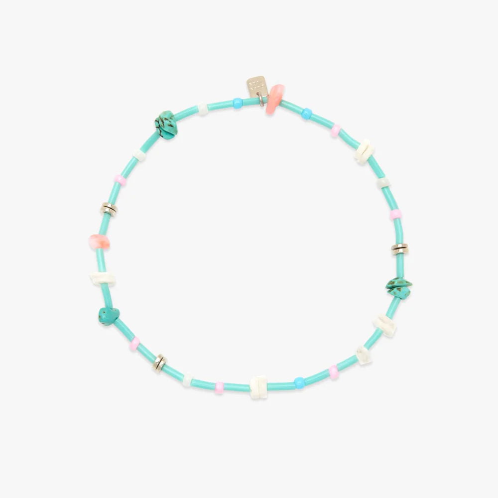 PV Mixed Gemstone Chip Stretch Anklet-Anklet-Podos Boutique, a Women's Fashion Boutique Located in Calera, AL