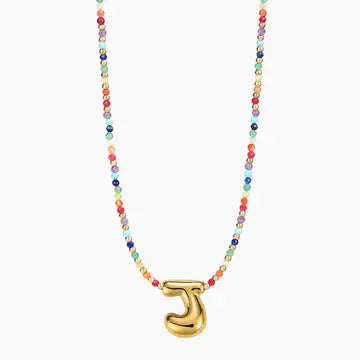 Rainbow Bubble Letter Necklace-Jewelry-Podos Boutique, a Women's Fashion Boutique Located in Calera, AL