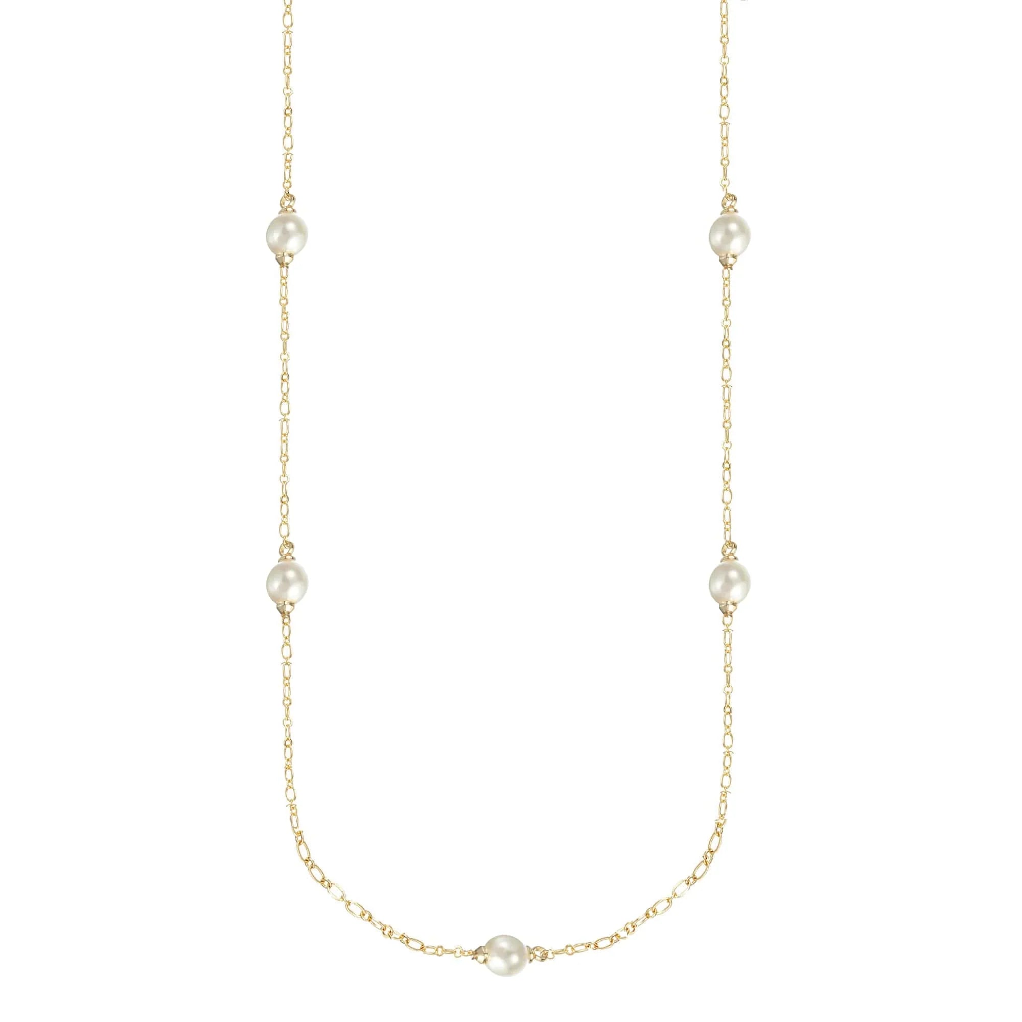 Adorned Pearl Station Necklace-Necklaces-Podos Boutique, a Women's Fashion Boutique Located in Calera, AL