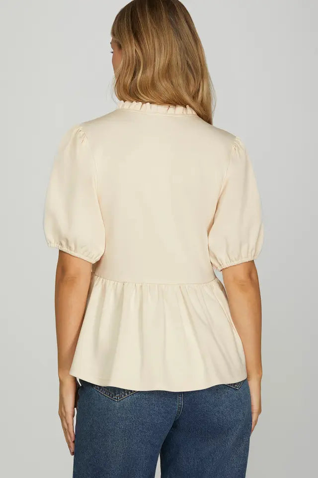Romance In Ruffles Top-Fashion Tops-Podos Boutique, a Women's Fashion Boutique Located in Calera, AL