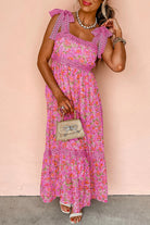 Rose Floral Maxi Dress-Maxi Dresses-Podos Boutique, a Women's Fashion Boutique Located in Calera, AL