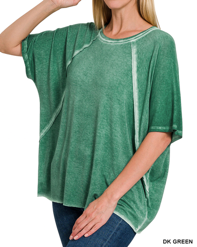 Washed Dolman Boat Neck Top-Unclassified-Podos Boutique, a Women's Fashion Boutique Located in Calera, AL