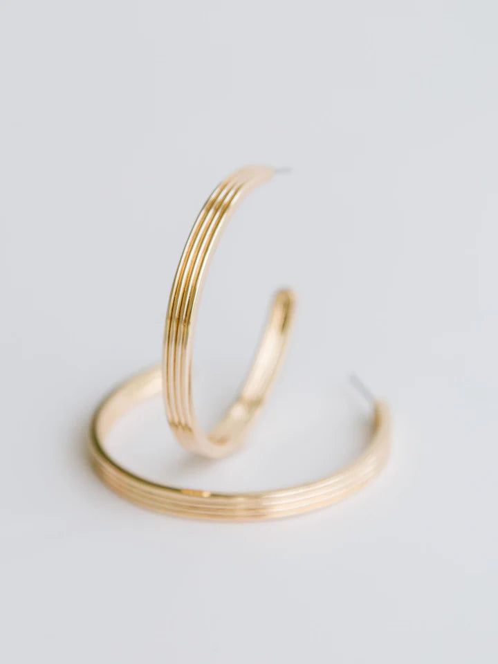 MM Large Hoop Earrings-Podos Boutique, a Women's Fashion Boutique Located in Calera, AL