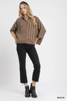 Mocha Me Smile Top-Fashion Tops-Podos Boutique, a Women's Fashion Boutique Located in Calera, AL