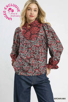 Somewhere In Time Top-Long Sleeves-Podos Boutique, a Women's Fashion Boutique Located in Calera, AL