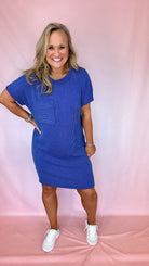 Ribbed Dress w/ Pocket Detail-Short Dresses-Podos Boutique, a Women's Fashion Boutique Located in Calera, AL