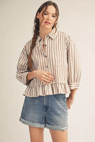 Stripe A Pose Top-Fashion Tops-Podos Boutique, a Women's Fashion Boutique Located in Calera, AL