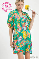 Life Is Better In Emerald Dress-Short Dresses-Podos Boutique, a Women's Fashion Boutique Located in Calera, AL