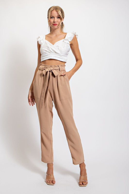High Waist Cropped Paperboy Pants-Pants-Podos Boutique, a Women's Fashion Boutique Located in Calera, AL
