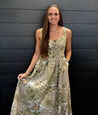 Loving The Patchwork Dress-Midi Dresses-Podos Boutique, a Women's Fashion Boutique Located in Calera, AL