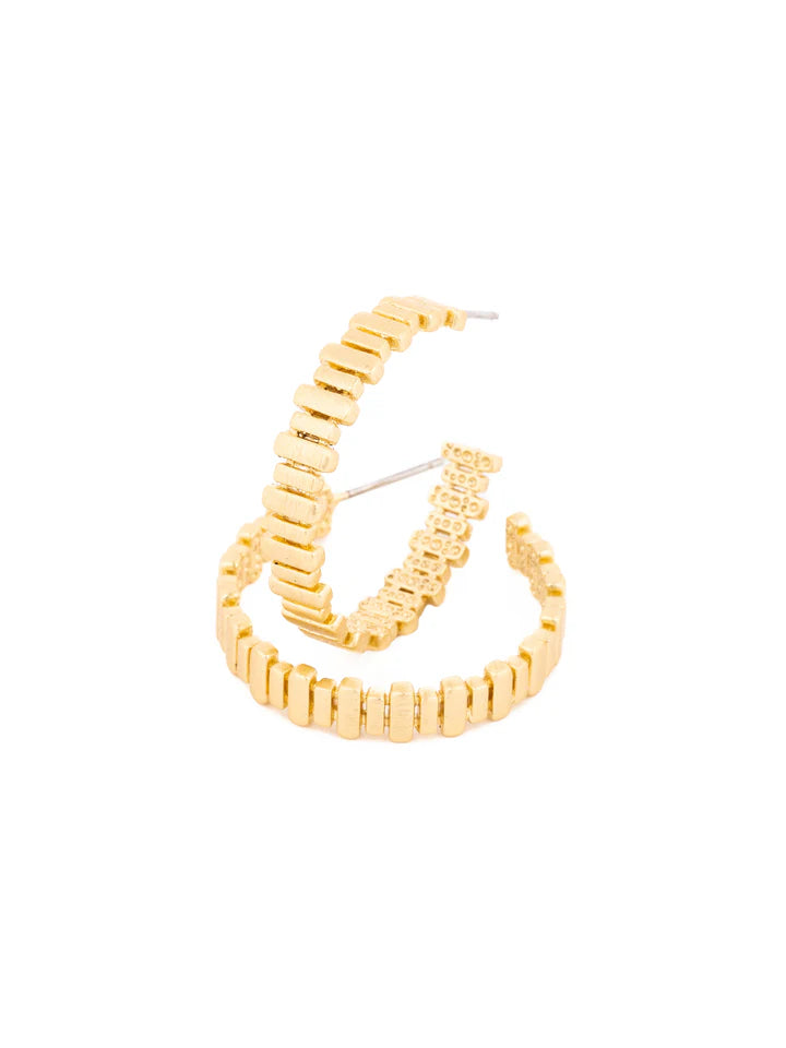 MM Golden Hour Medium Hoops-Jewelry-Podos Boutique, a Women's Fashion Boutique Located in Calera, AL