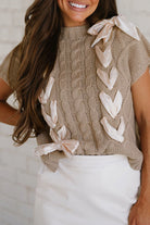 Simply Bow Knit Top-Podos Boutique, a Women's Fashion Boutique Located in Calera, AL