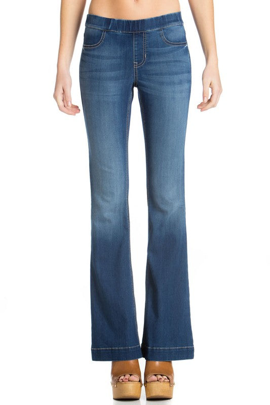 33" Mid Rise Flared Jeggings-Jeans-Podos Boutique, a Women's Fashion Boutique Located in Calera, AL