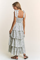 Floral Blue Maxi Dress-Maxi Dresses-Podos Boutique, a Women's Fashion Boutique Located in Calera, AL