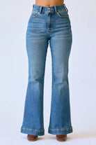 Judy Blue Petite Flare TC Double Button-Jeans-Podos Boutique, a Women's Fashion Boutique Located in Calera, AL