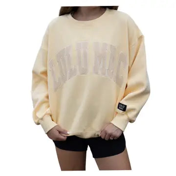 Lulu Mac Embroidered Sweatshirt-Sweatshirts-Podos Boutique, a Women's Fashion Boutique Located in Calera, AL