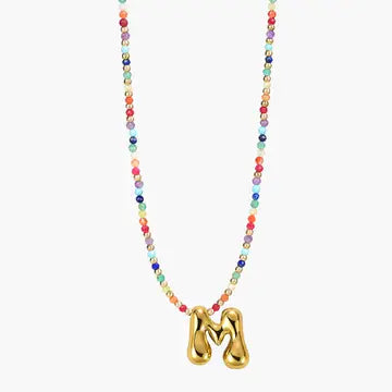 Rainbow Bubble Letter Necklace-Jewelry-Podos Boutique, a Women's Fashion Boutique Located in Calera, AL