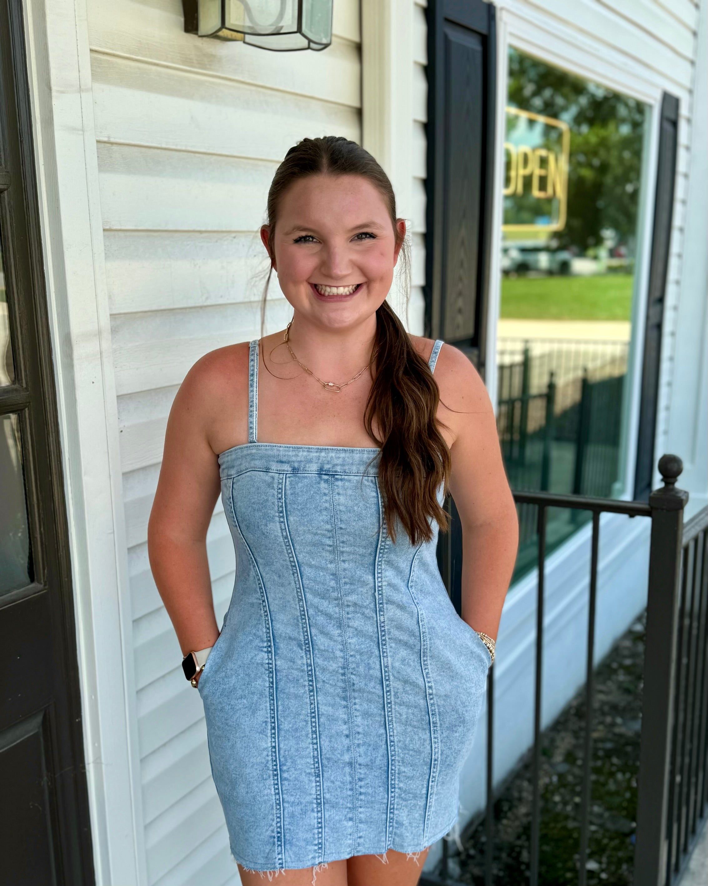 Denim Days Dress-Podos Boutique, a Women's Fashion Boutique Located in Calera, AL
