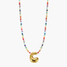 Rainbow Bubble Letter Necklace-Jewelry-Podos Boutique, a Women's Fashion Boutique Located in Calera, AL