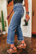 Ashley Blue Cropped Jeans-Podos Boutique, a Women's Fashion Boutique Located in Calera, AL