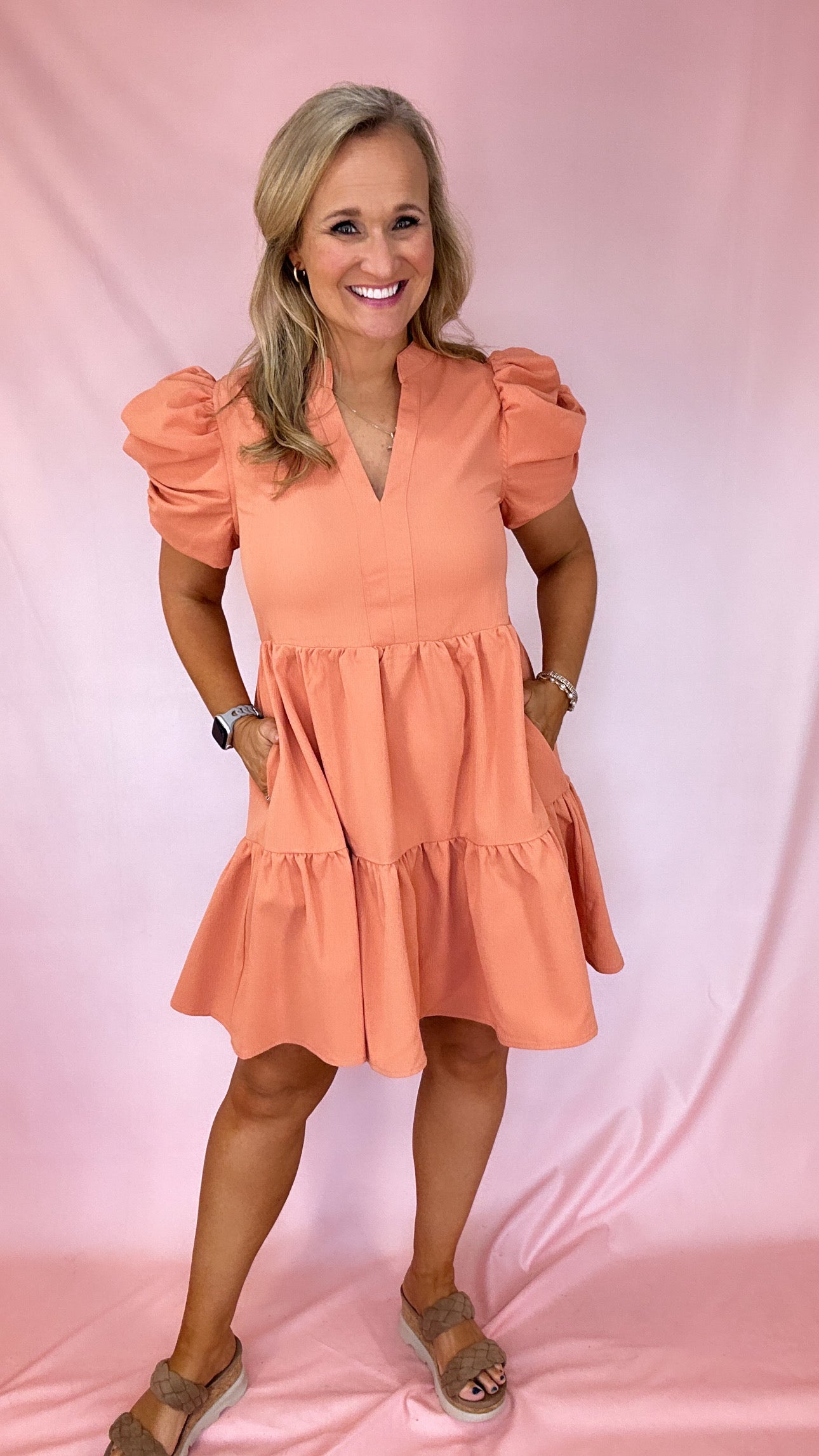 Sadie V-neck Dress PLUS-Short Dresses-Podos Boutique, a Women's Fashion Boutique Located in Calera, AL