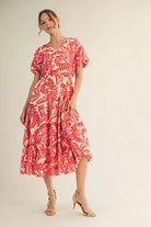 Boho Paisley Midi Dress-Midi Dresses-Podos Boutique, a Women's Fashion Boutique Located in Calera, AL