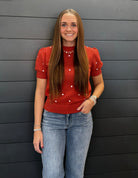 Dotting The Eyes Sweater Top-Podos Boutique, a Women's Fashion Boutique Located in Calera, AL