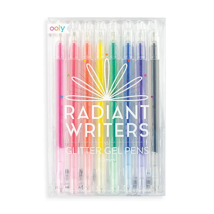 Radiant Writers Glitter Gel Pens - Set of 8-Stationary-Podos Boutique, a Women's Fashion Boutique Located in Calera, AL