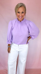 Lilly Mock Neck Top-Long Sleeves-Podos Boutique, a Women's Fashion Boutique Located in Calera, AL