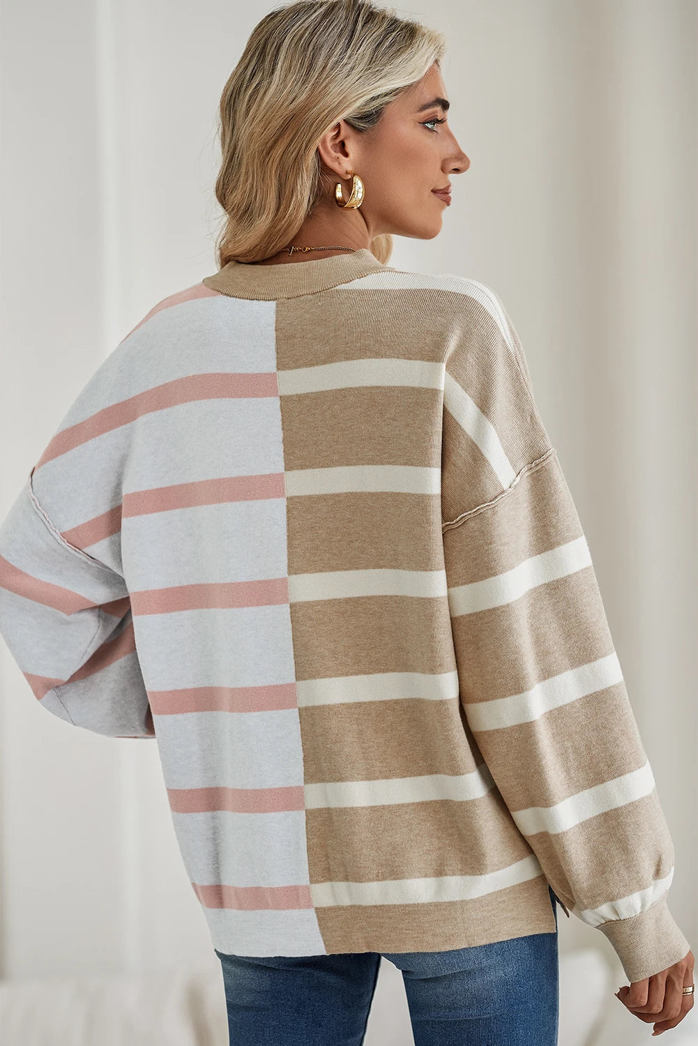 Stripes Are A Neutral Sweatshirt-Podos Boutique, a Women's Fashion Boutique Located in Calera, AL