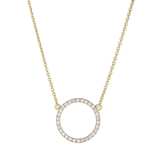 Maya Cutout Circle necklace-Apparel & Accessories-Podos Boutique, a Women's Fashion Boutique Located in Calera, AL