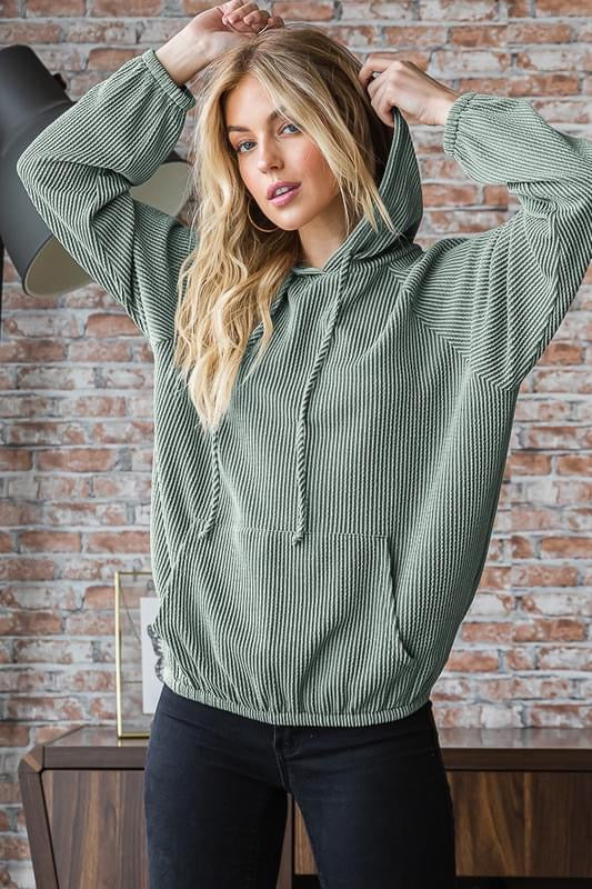 Vintage Rib Top Hoodie-Apparel & Accessories-Podos Boutique, a Women's Fashion Boutique Located in Calera, AL