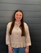 Stripe A Pose Top-Fashion Tops-Podos Boutique, a Women's Fashion Boutique Located in Calera, AL