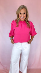 Lilly Mock Neck Top-Long Sleeves-Podos Boutique, a Women's Fashion Boutique Located in Calera, AL