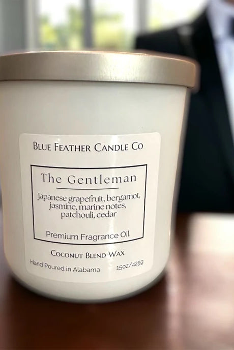 Blue Feather Candle-Candles-Podos Boutique, a Women's Fashion Boutique Located in Calera, AL