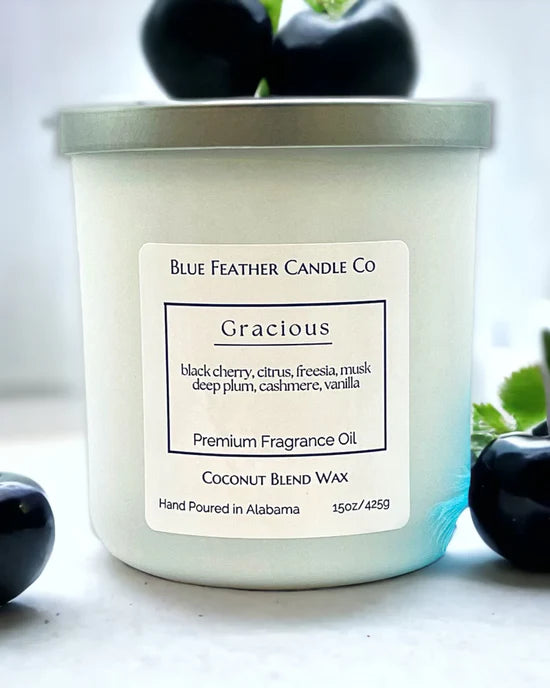 Blue Feather Candle-Candles-Podos Boutique, a Women's Fashion Boutique Located in Calera, AL