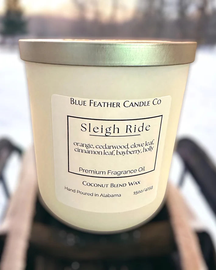 Blue Feather Candle-Candles-Podos Boutique, a Women's Fashion Boutique Located in Calera, AL