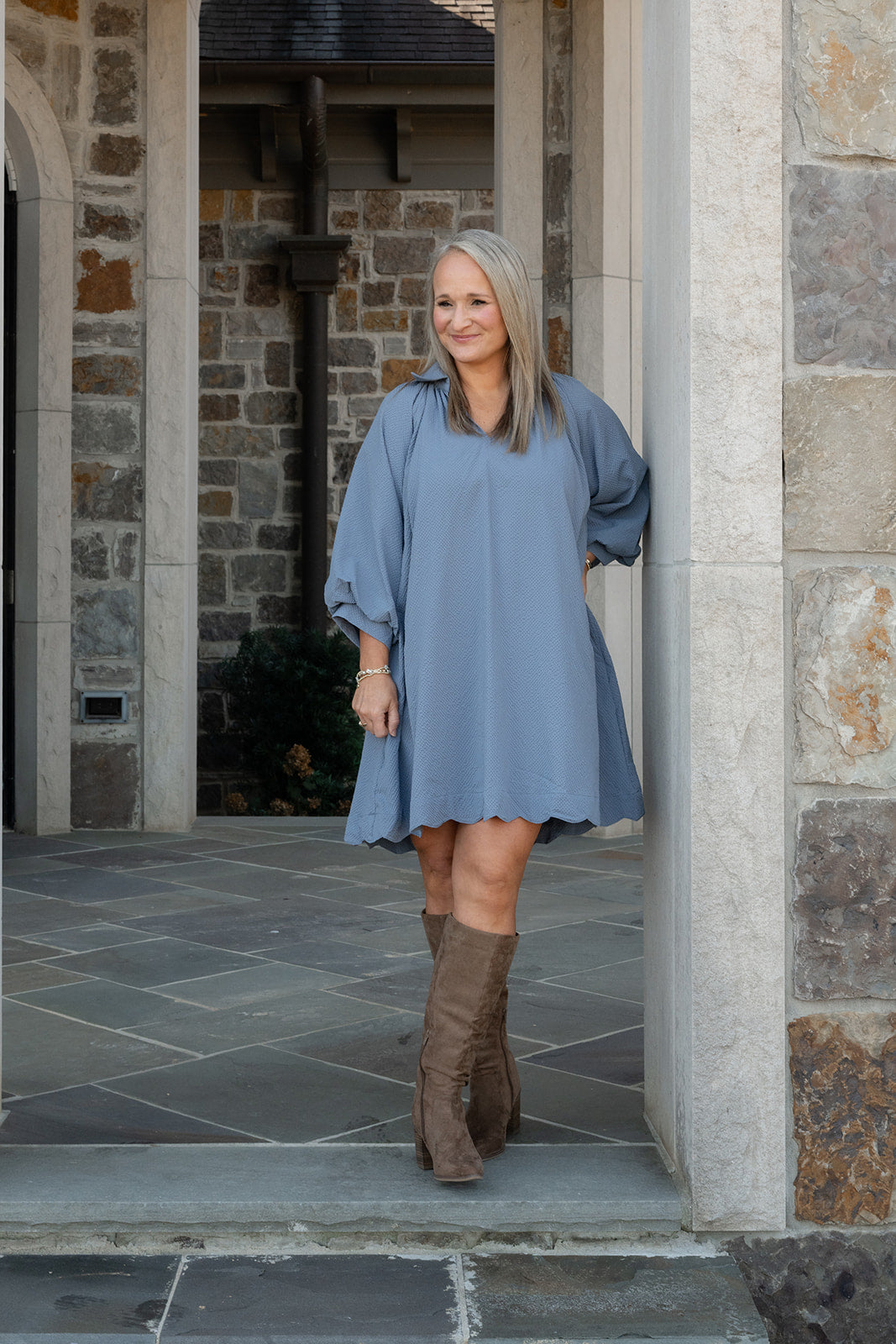 "Steel" Your Heart Dress-Short Dresses-Podos Boutique, a Women's Fashion Boutique Located in Calera, AL