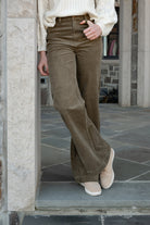 Judy Blue HW Retro Olive Pants-Pants-Podos Boutique, a Women's Fashion Boutique Located in Calera, AL