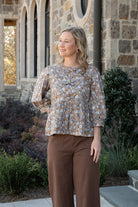 Floral Fade Top-Long Sleeves-Podos Boutique, a Women's Fashion Boutique Located in Calera, AL