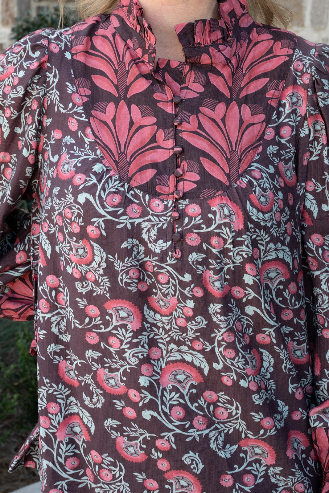 Somewhere In Time Top-Long Sleeves-Podos Boutique, a Women's Fashion Boutique Located in Calera, AL