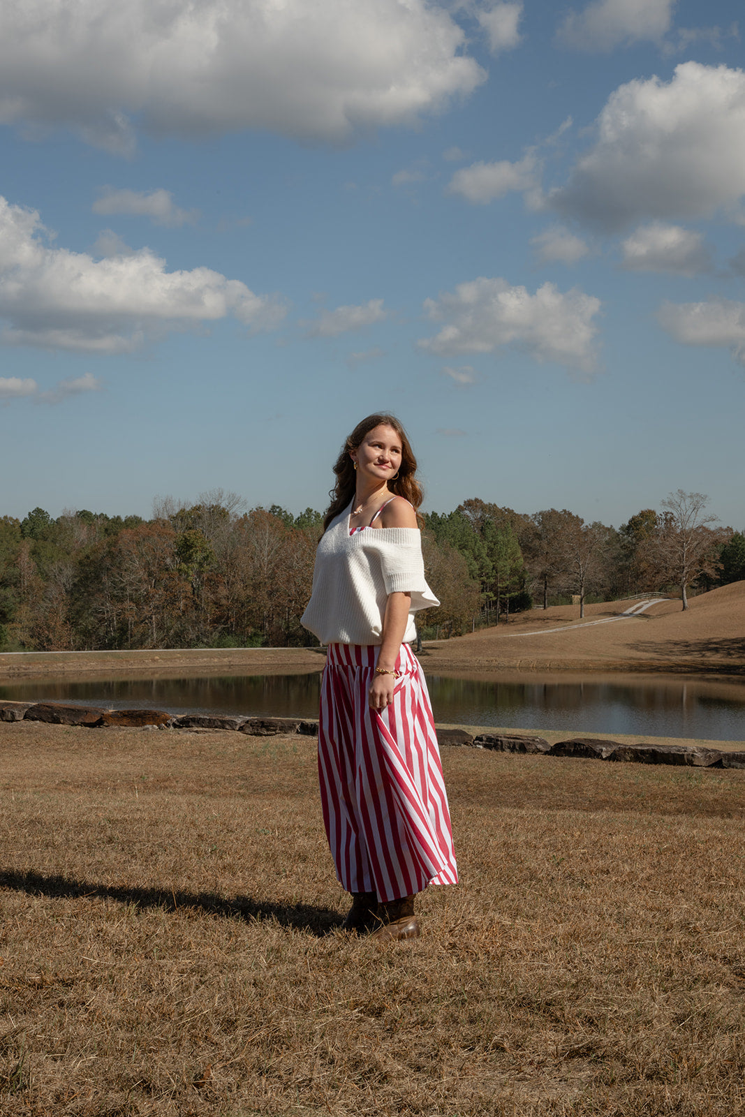 Game Day Stripes Skirt-Skirts-Podos Boutique, a Women's Fashion Boutique Located in Calera, AL