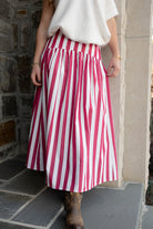 Game Day Stripes Skirt-Skirts-Podos Boutique, a Women's Fashion Boutique Located in Calera, AL