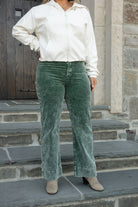 Risen HR Crop Straight Corduroy Pants-Pants-Podos Boutique, a Women's Fashion Boutique Located in Calera, AL